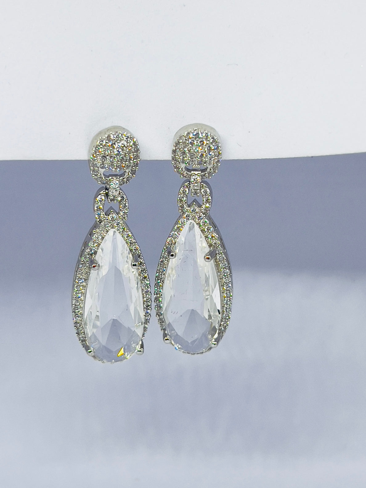 AD Cocktail Earrings (White)