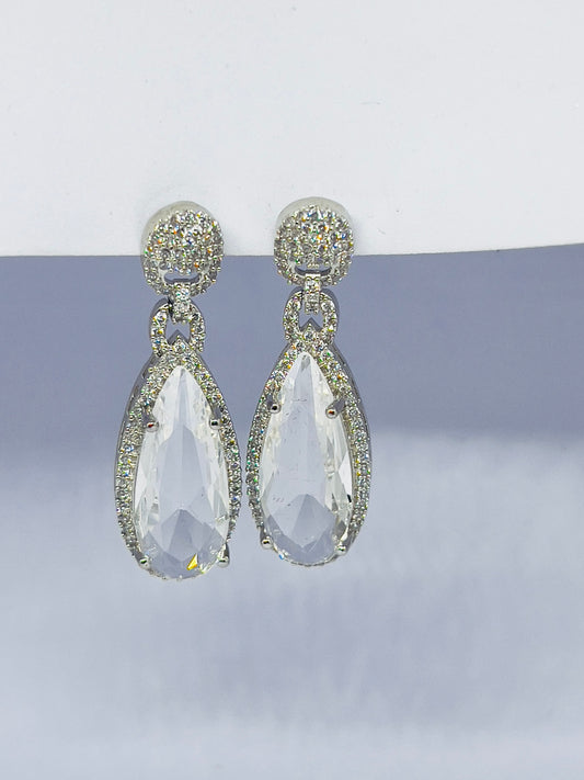 AD Cocktail Earrings (White)