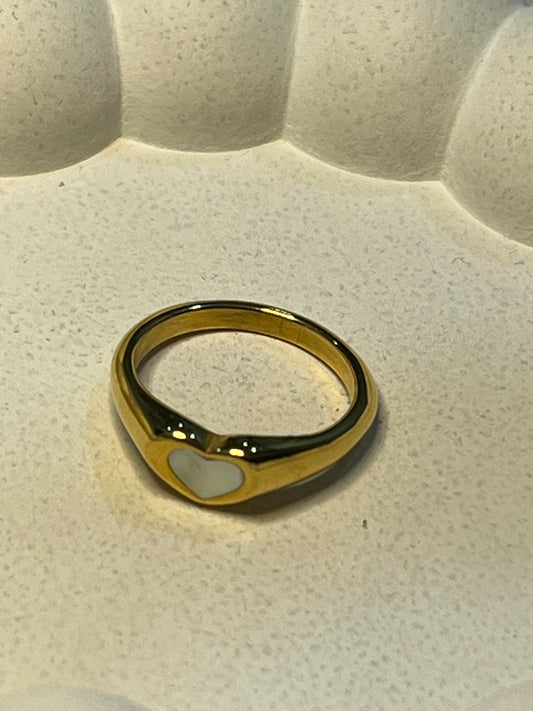 Ivory Heart Ring (Adjustable)