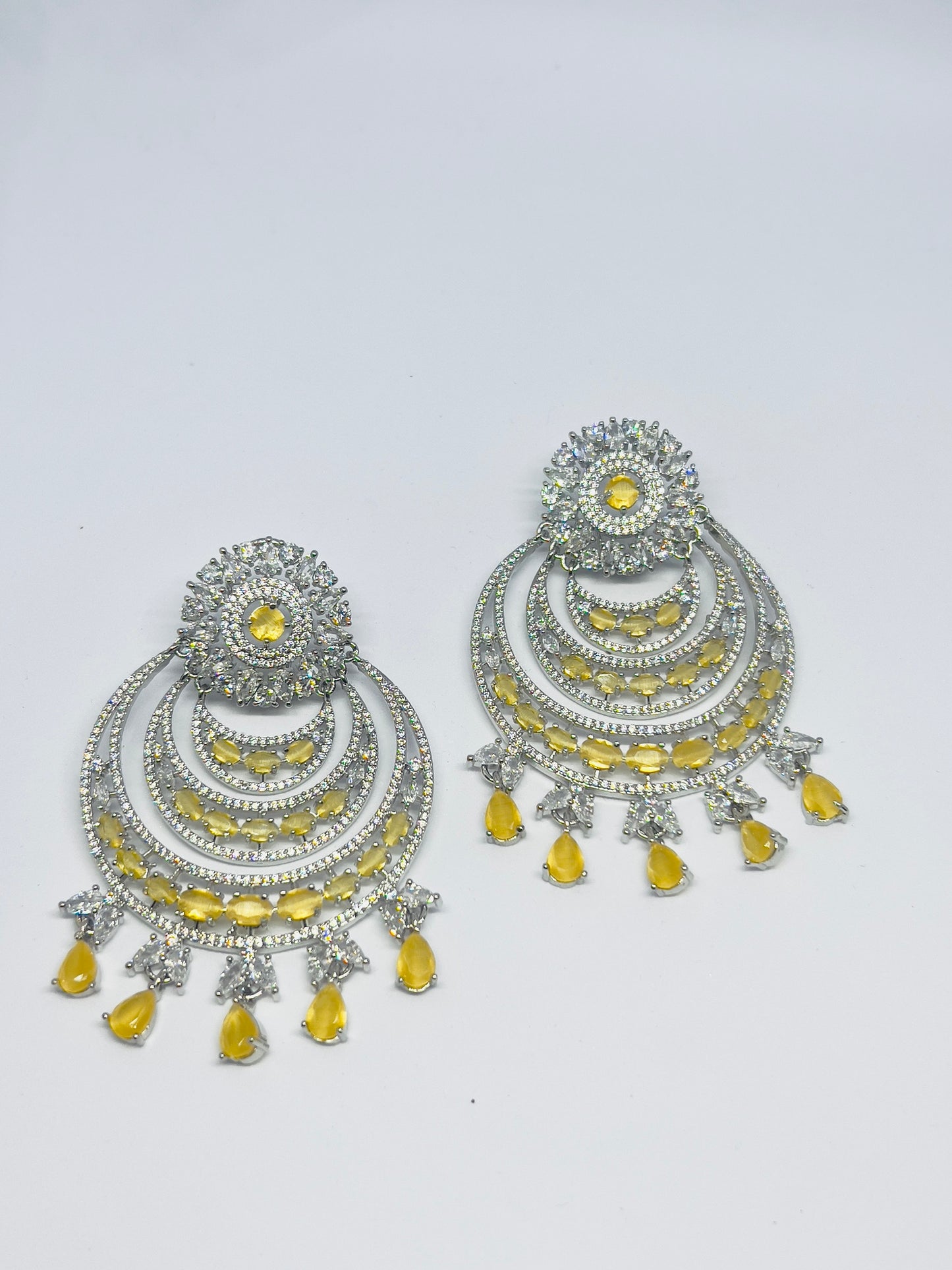 AD Yellow Hue Cocktail Earrings
