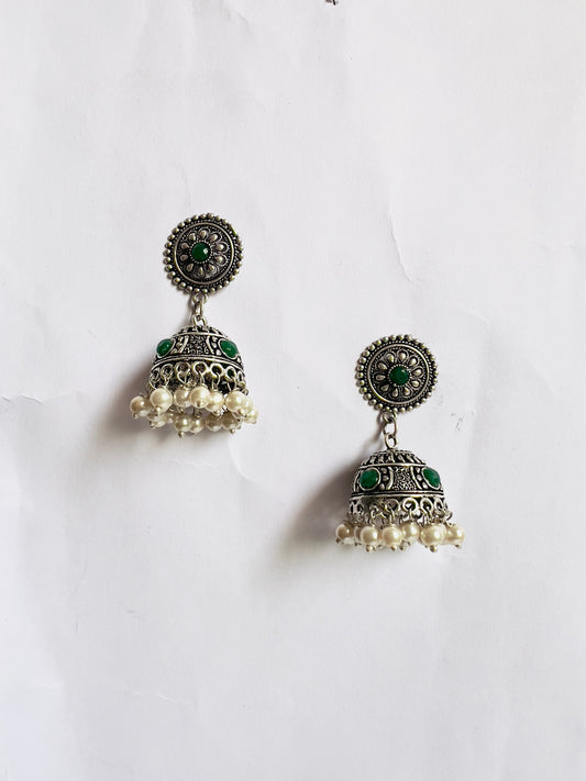 Silver Replica Jhumka Earrings