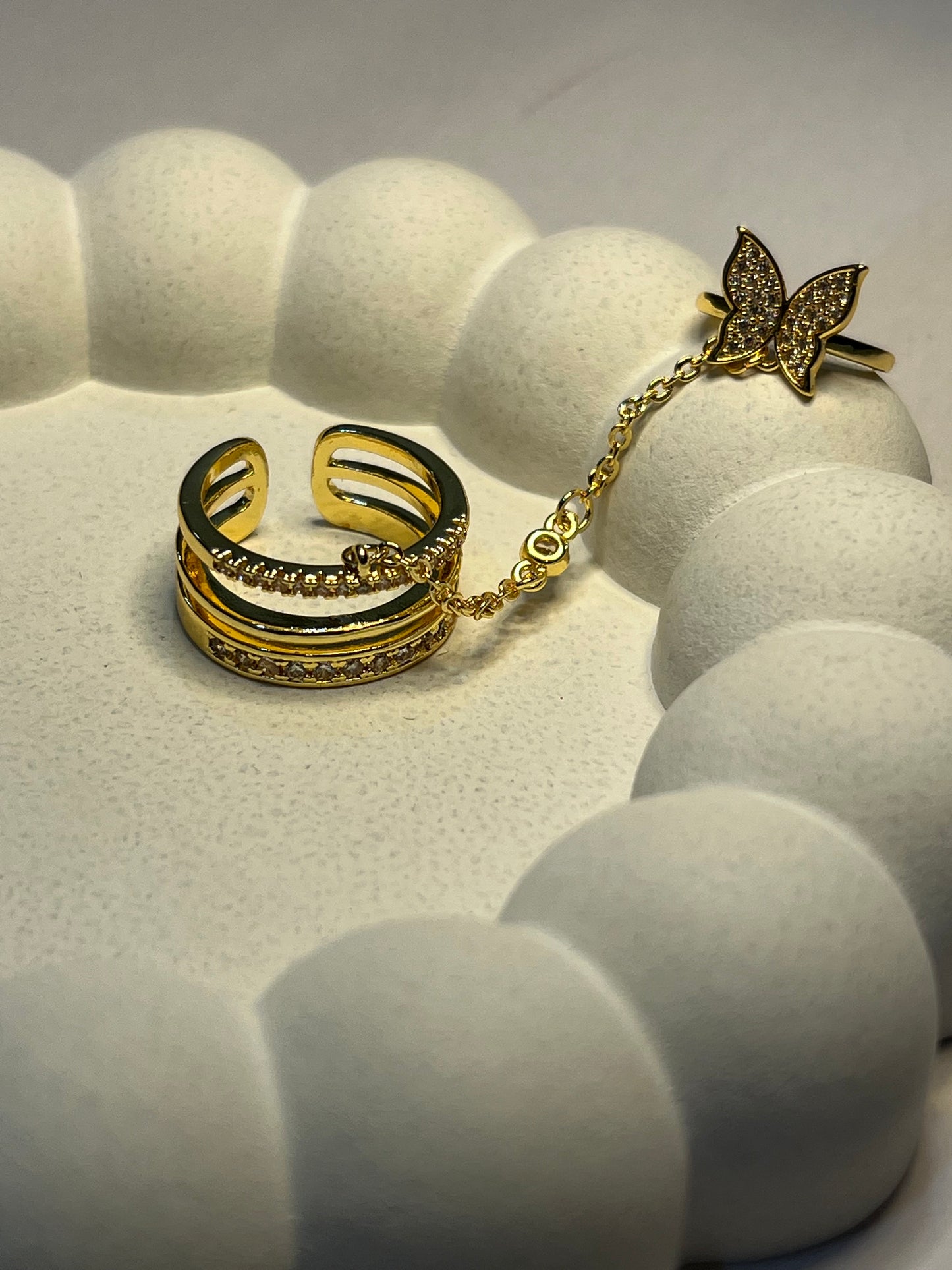 Butterfly Finger Chain - Finger Ring (Adjustable)