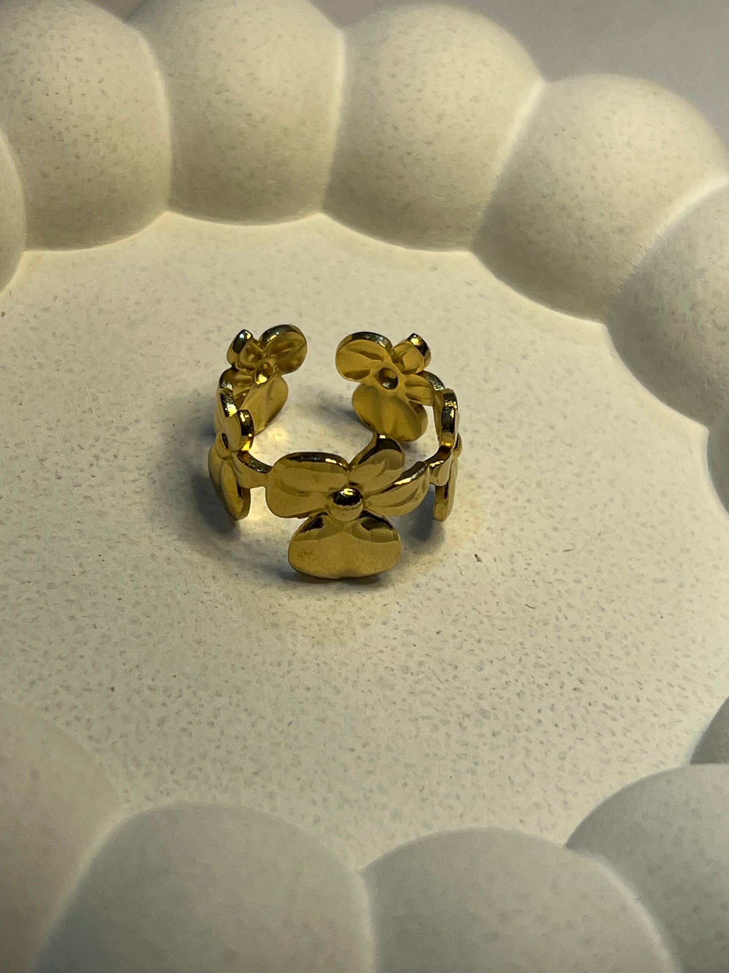 Floral Cuffs - Layered Finger Ring (Adjustable)