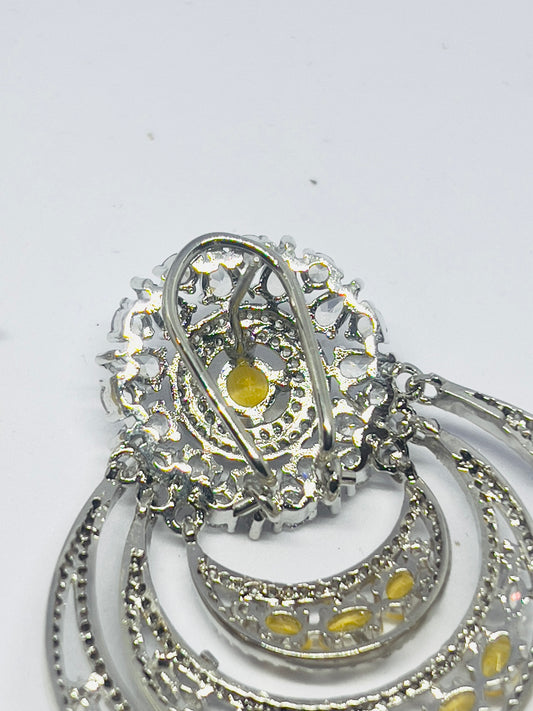 AD Yellow Hue Cocktail Earrings