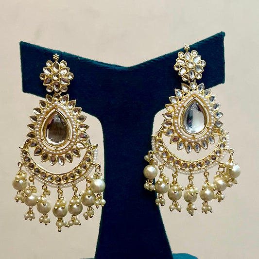 Meenakari Kundan Golden Beaded Earring