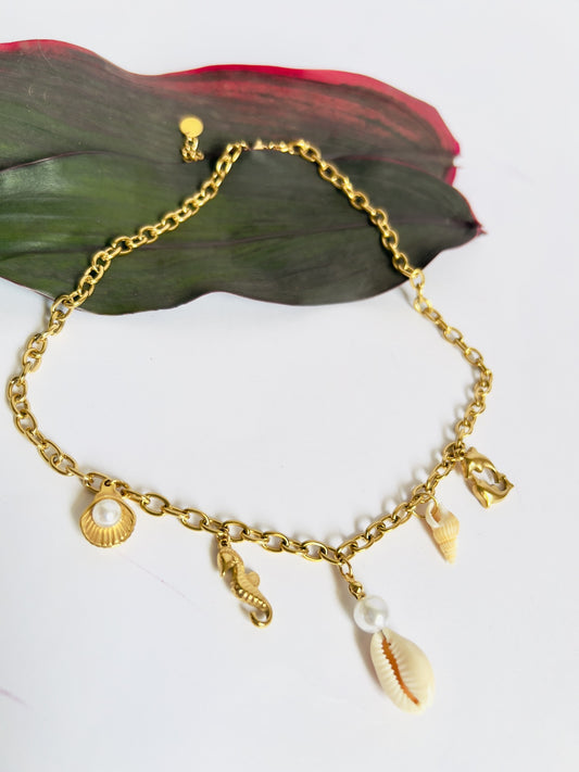 Pearlfect Necklace with Seaside Inspired Charms