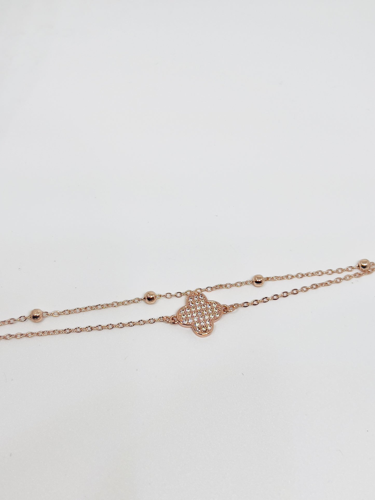 Layered Clover Bracelet (Rose Gold)