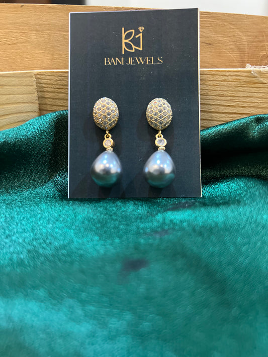 Charcoal Teardrops Earrings