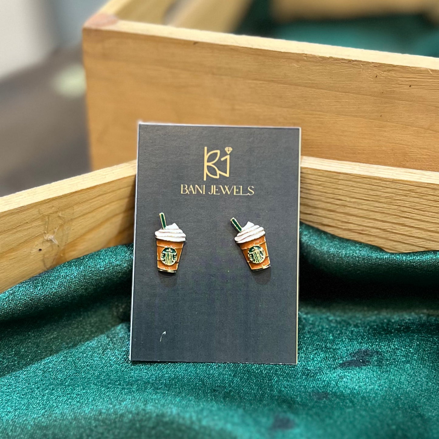 Minimal Starbucks Frappuccino Ear Studs