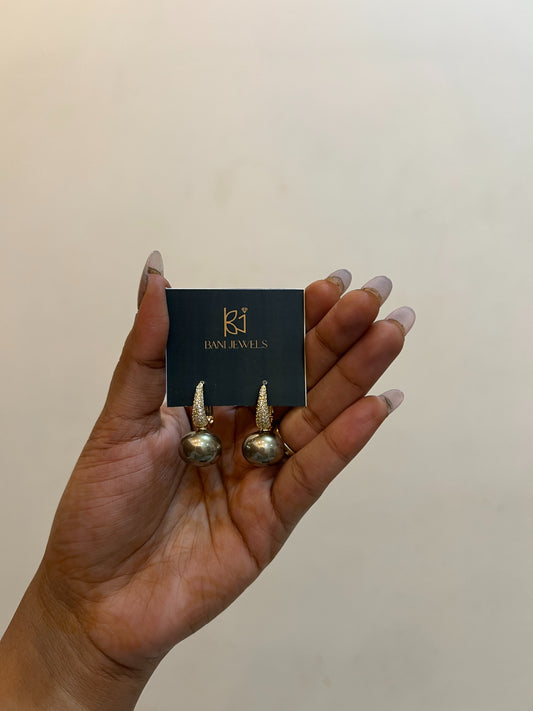 Gold Pearl Drop Earrings