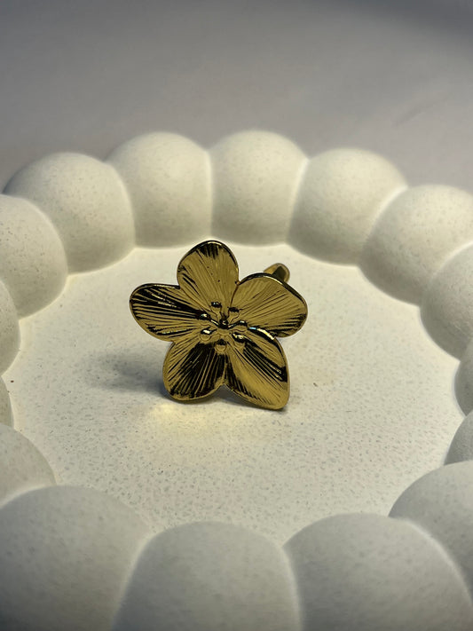 Flower Signet - Finger Ring (Adjustable)