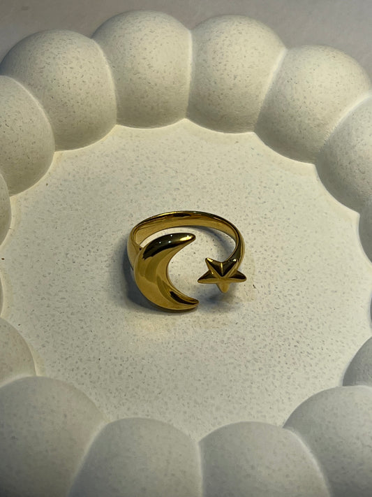 Luna Star Finger Ring (Adjustable)
