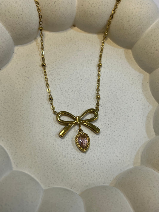 Bow heart Necklace