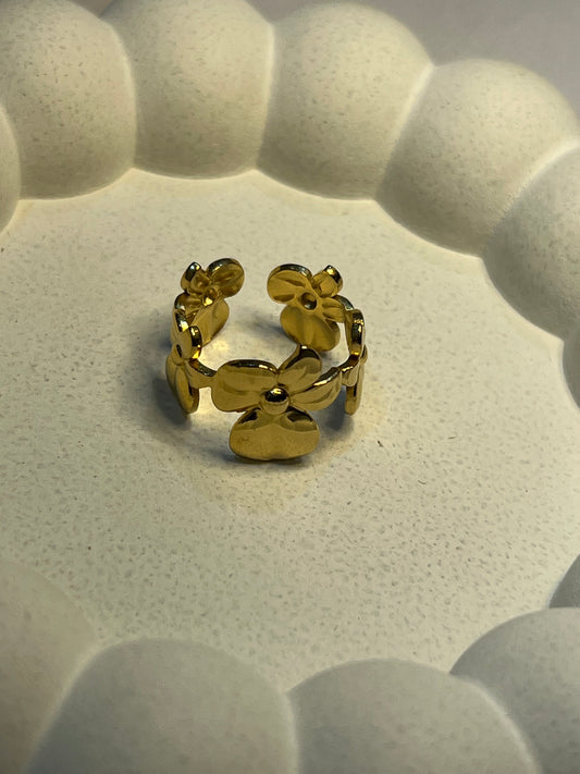 Floral Cuffs - Layered Finger Ring (Adjustable)