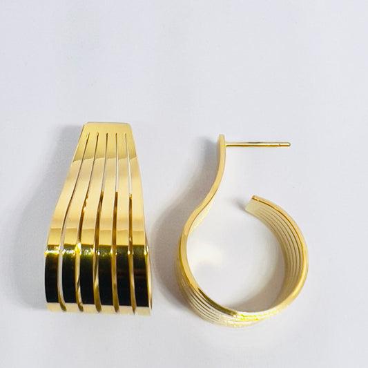 Ridge Hoops Earrings