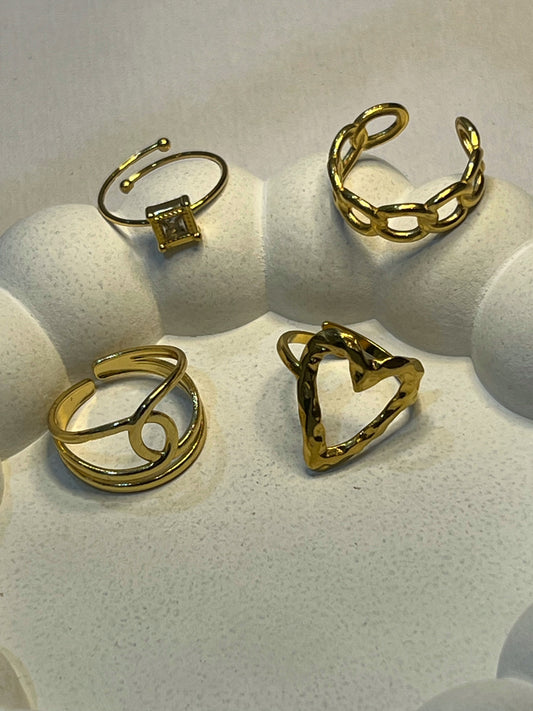 Adjustable Finger Ring Combo (Set of 4)