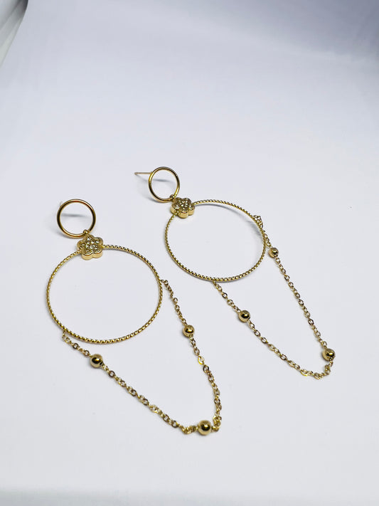 Floral Chain Hoops