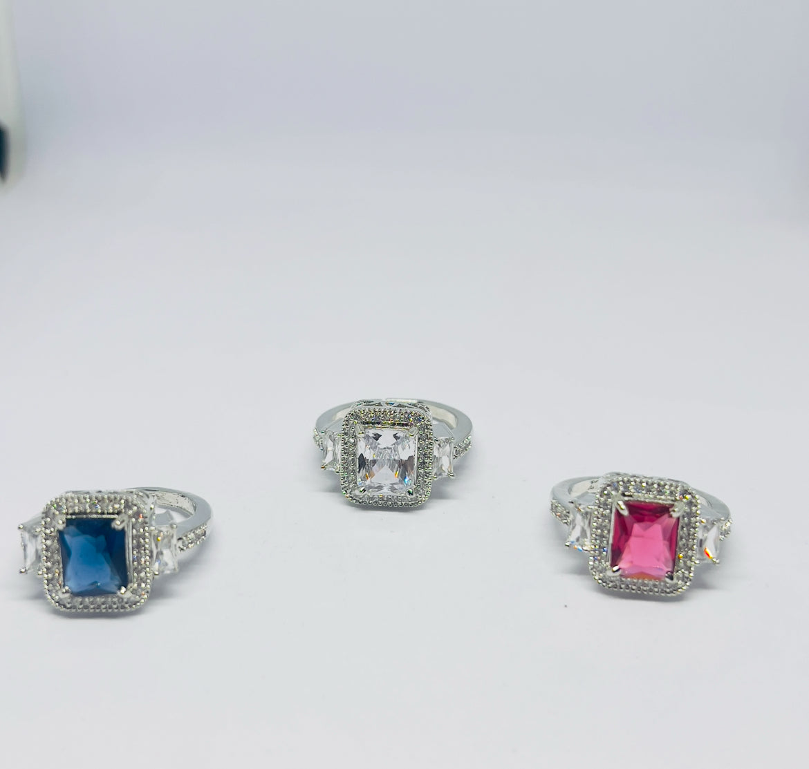 Rhodium-Plated Solitaire AD Finger Ring