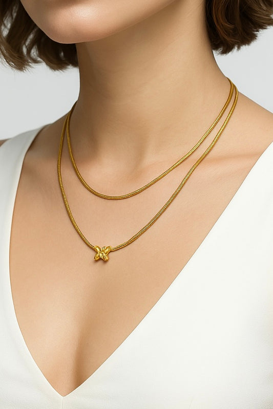 Butterfly in Layered Snake Chain (Pendant)