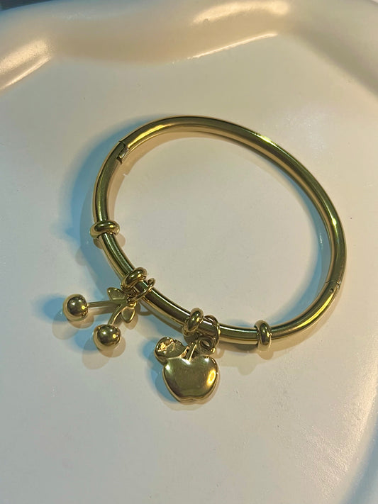 Anti Tarnish Bracelet (Apple & Cherry Charms)