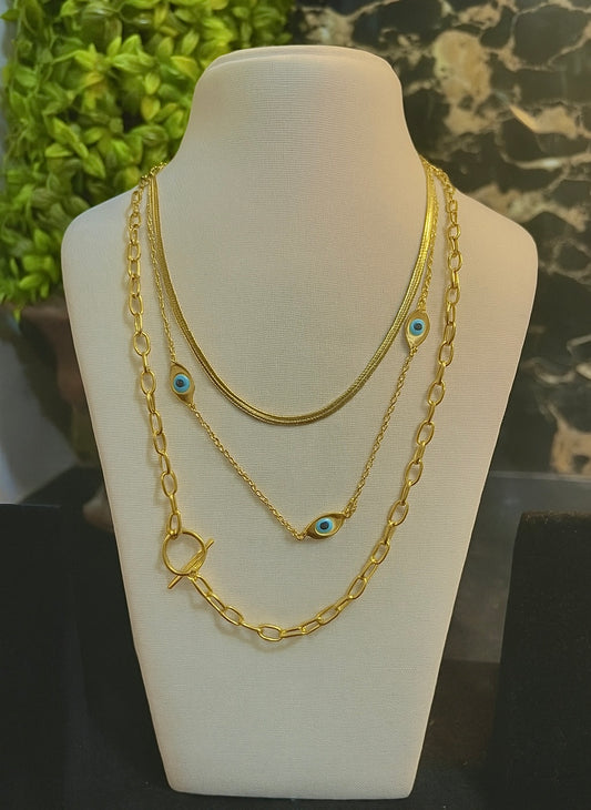 Evil Eye Gold Layered Necklace