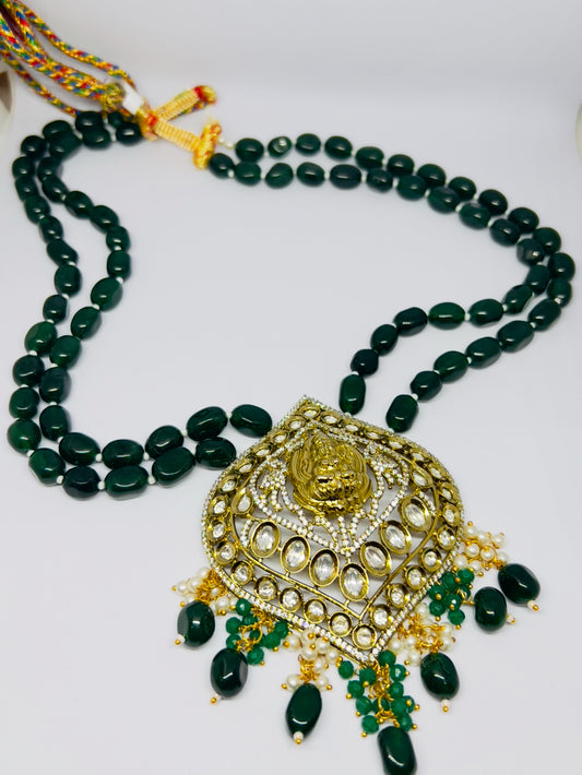 Green Moti Maala Jewelry Set