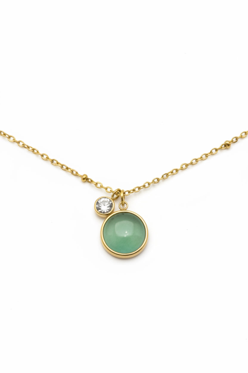 Jade Charm Necklace With Diamond Accent