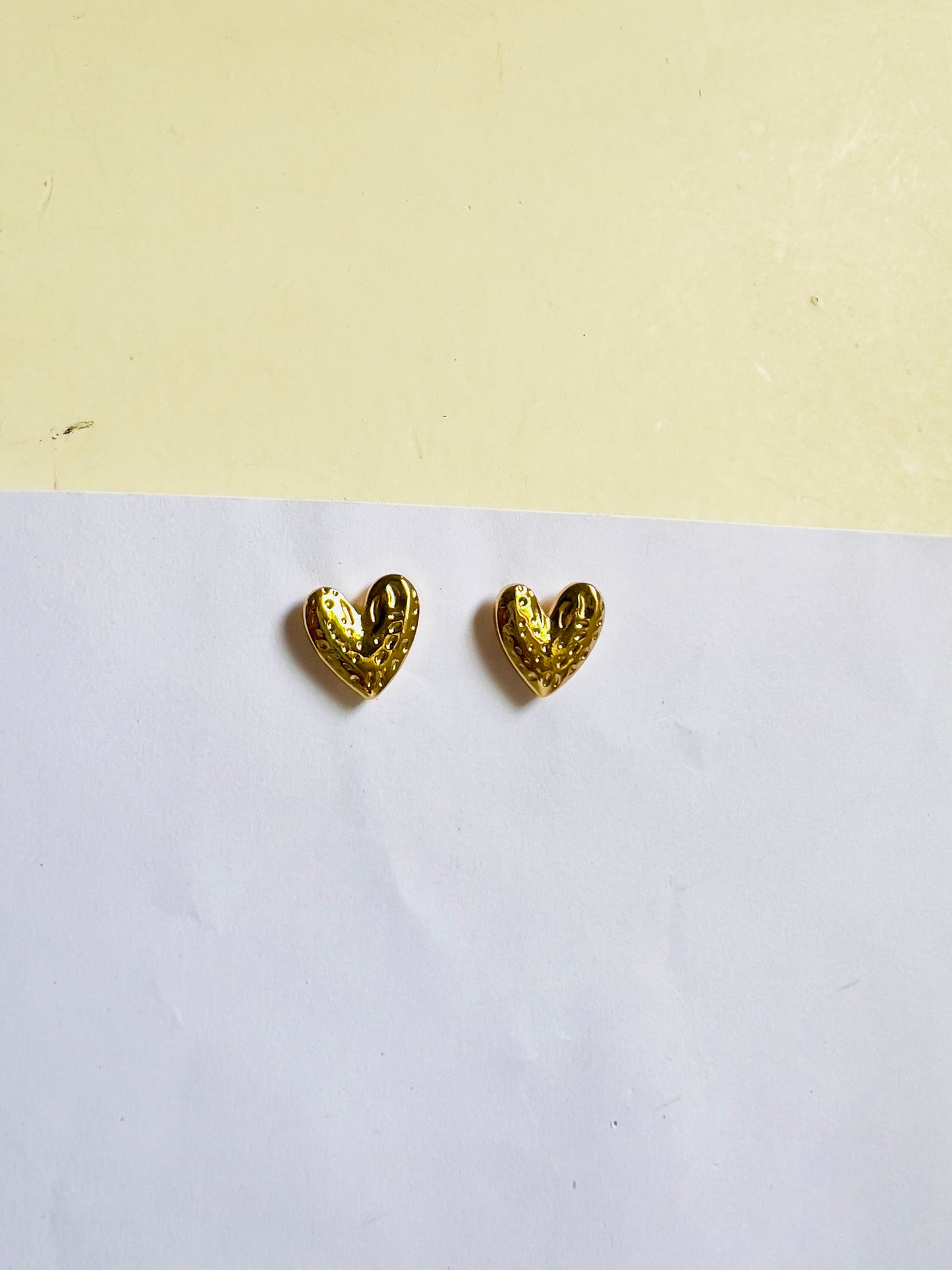Heart Button Studs - (Earrings)