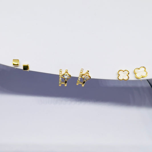 Clover Ear Studs Combo (3 pairs)