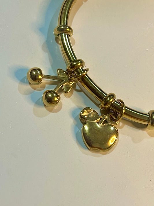 Anti Tarnish Bracelet (Apple & Cherry Charms)
