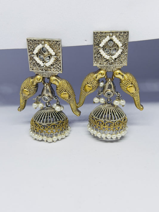 Silver Replica Jhumka Earrings