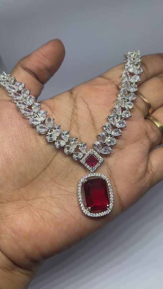 Red Wine AD Cocktail Necklace Set